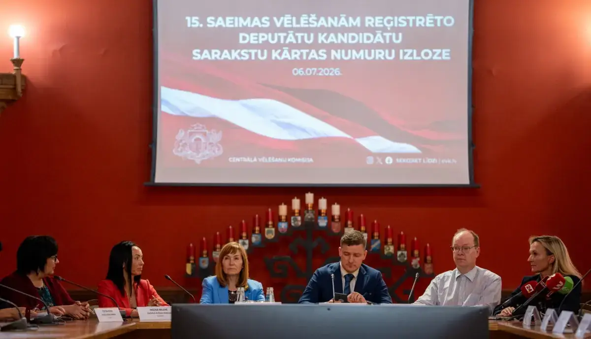 Kandidātu sarakstu kārtas numuru izloze Saeimas Sarkanajā zālē 2026. gada 6. jūlijā