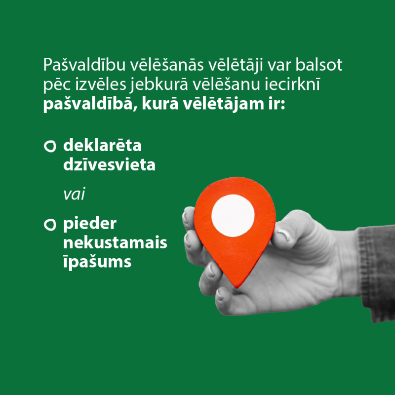 Informatīvs attēls: Balts teksts uz zaļa fona
