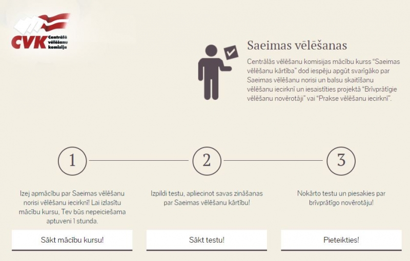 Mācību kurss "13.Saeimas vēlēšanu kārtība"