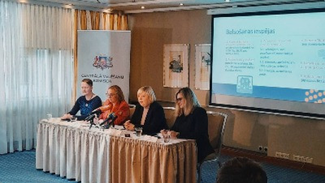 CVK preses konferencē informē par 14. Saeimas vēlēšanu norisi