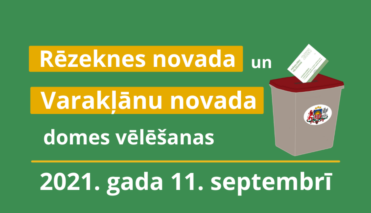 CVK izsludina 11. septembra Varakļānu novada domes un Rēzeknes novada domes vēlēšanas