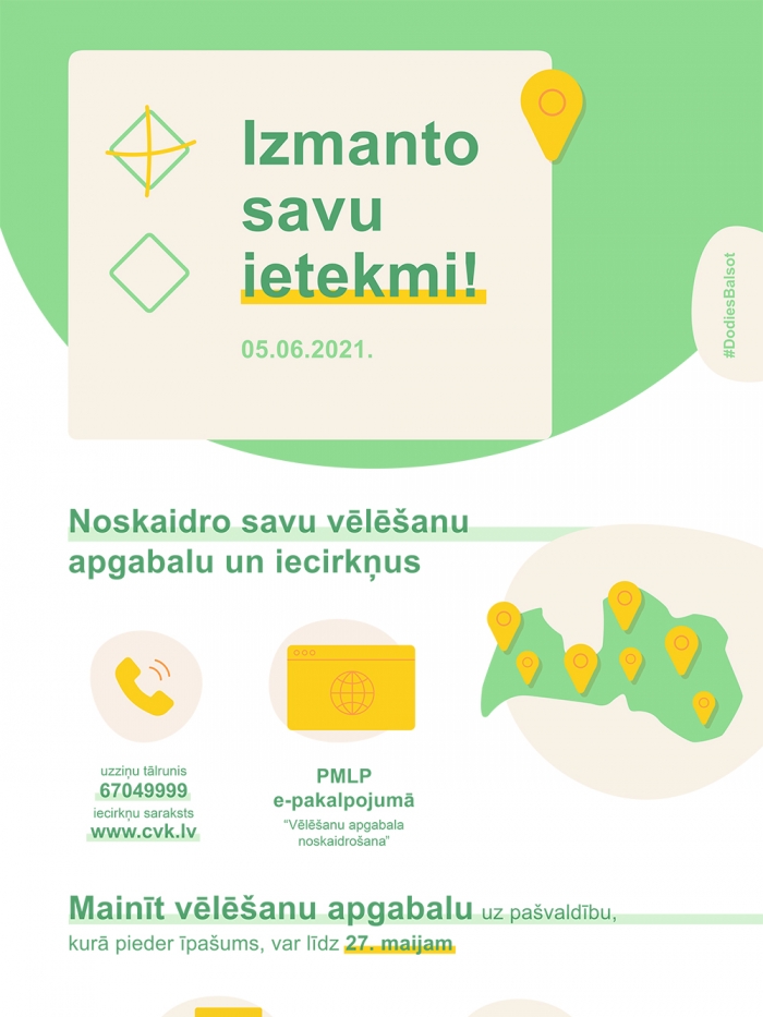 Infografika "Vēlēšanu apgabalu noskaidrošana un maiņa"